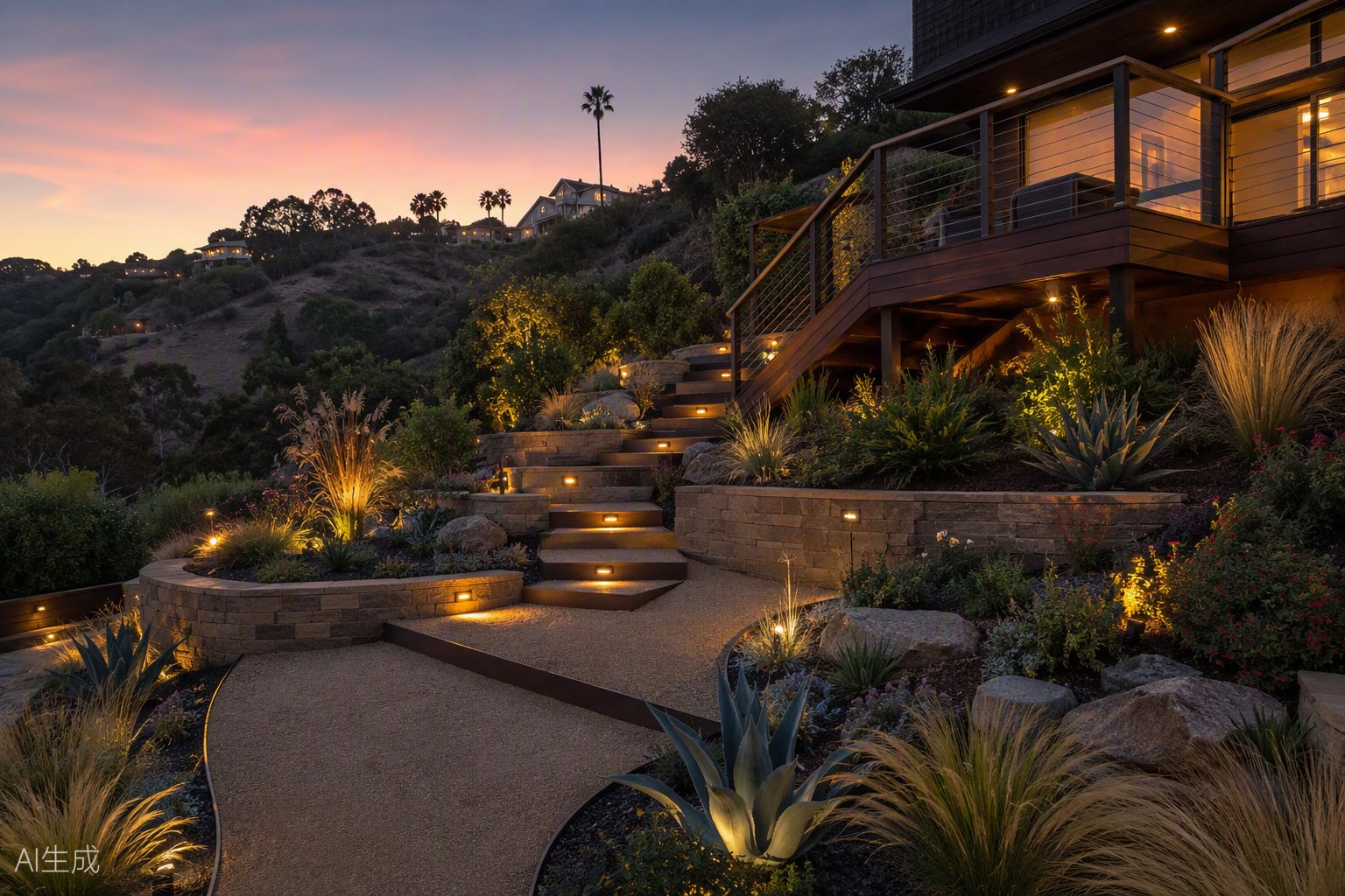 Terraces and planting